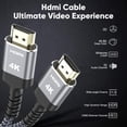 thumbnail image 4 of Cable HDMI corto 4K de 18 Gbps, 30 cm, 2.0 m, 4K a 60 Hz, trenzado, compatible con HDR 4K, vídeo 4K, 2160p, 1080p y 3D., 4 of 4