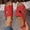 Red, variant on Womens Orthopedic Slide Sandals Comfortable Wedge Heel Slip on Sandals Casual Cutout Summer Open-Toe Beach Walking Shoes Slippers