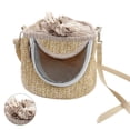 thumbnail image 3 of Bolsa de hombro para hámster, transpirable, suave, cálida, con correa ajustable, pequeña bolsa de transporte para cobayas, petauro del azúcar, talla única, color café claro, 3 of 13