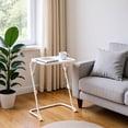 thumbnail image 4 of Gewnee Folding Table Trays,with 4 Height & 3 Tilt Angle,TV Tray Table with Cup Holder,Dinner Tray for Eating on Couch,Laptop & Bed.White, 4 of 15