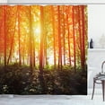 thumbnail image 1 of Ambesonne Nature Shower Curtain, Foggy Forest Scenery, 69"Wx84"L, Orange Fern Green, 1 of 3