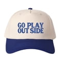 thumbnail image 5 of GO PLAY OUTSIDE Letter Embroidered Color Block Trucker Hat Unisex Adjustable Cotton Breathable Fashion Cap for Travel Daily Wear, 5 of 10