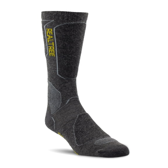 Realtree® Men's Alpaca Midweight Crew Sock (Charcoal, Size L)