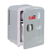 Coca‑Cola Diet Coke 4L Mini Cooler Portable Fridge and Warmer Holds 6 Cans, 12V/110V Travel Fridge, Gray