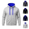 thumbnail image 3 of Chiccall Mens Full Zip Hoodie Drawstring Long Sleeve Colorblock Hooded Sweatshirts Casual Athletic Jacket with Pockets, 3 of 3