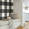thumbnail image 4 of NuWallpaper Charcoal Farmhouse Plaid Vinyl Peel And Stick Wallpaper, 216-in by 20.5-in, 30.75 sq. ft., 4 of 8