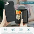 thumbnail image 3 of Dteck for iPhone 16e 6.1" Wallet Case with Card Holder, 2 In 1 PU Leather Zipper Pocket Credit Slots Kickstand Shockproof Phone Cover for Women Men,Black, 3 of 7