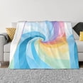 thumbnail image 4 of Horizontal Flannel Blanket Is Light Warm Soft Anti-Pilling Anti-Wrinkle Anti-Allergy And No Hair Loss For Bed And Sofa Camping Travel Turquoise Tie Dye Background Rainbow Colors_4, 4 of 8