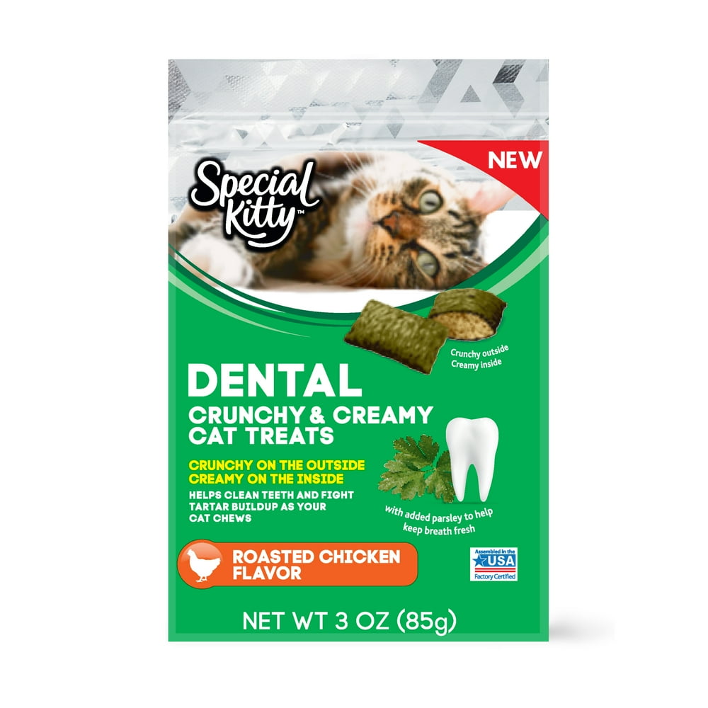 Special Kitty Dental Crunchy & Creamy Cat Treats, Roasted Chicken