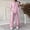Pink, variant on Itsame Tops and Pants Pajamas Set Womens Sleepwear 2pcs Sets Long Sleeved Pocket Solid Color V-neck Button Women Casual Home set Light Blue Size XL