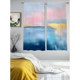 thumbnail image 3 of Modernism Sheer Curtains for Living Room Bedroom, Light-filtering Sheer Curtain, Abstract Gold Blue Pink Color Block Rod Pocket Voile Window Treatment Drapes, 52’’Wx63’’L, 2 Panels Set, 3 of 7