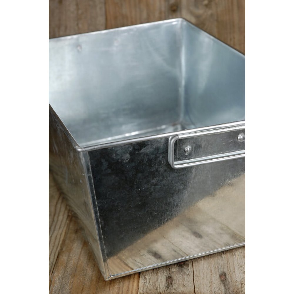 Galvanized Rectangle Tub with Handles 14x10