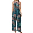 thumbnail image 3 of TRKIYQC Mujer Floral Holgado Mono con Bolsillos, Retro O-cuello Sin Mangas Suspensor Largo Mono Mono TRKIYQC moda, 3 of 8