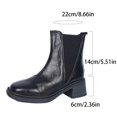 thumbnail image 7 of Wowcloth Women's Winter Chelsea Boots – Square Toe Slip-On Ankle Boots with Chunky Heel and Solid Color Design for Casual Stylish Outfits, 7 of 7