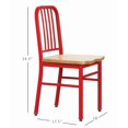 thumbnail image 3 of Linon Badden Chaises Latérales en Métal Ensemble de Deux en Rouge, 3 of 14