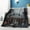 40x30inch(102cmx76cm), variant on Spooky Gothic Halloween Blanket - Graveyard Cemetery Throw with Tombstones, Bats & Jack-O'-Lanterns - Soft Flannel All-Season Bedspread for Couch, Bed, Camping - Machine Washable Horror Decor in Blac