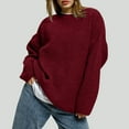 thumbnail image 2 of Ashirexll Pullover Sweaters for Women Winter Sweaters Fashion Long Sleeve Solid Color Round Neck Sweater Casual Comfortable, 2 of 5