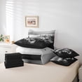 thumbnail image 6 of jejeloiu Tropical Botanical Pine 7 Pieces Bedding Comforter Set,Natural Landscape Mountain Full Bedding Set,Gray Black Fitted Sheet Flat Sheet For Adults,Luxury Bedroom Decor Reversible, 6 of 8