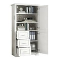 thumbnail image 4 of Ktaxon Tall Bathroom Storage Cabinet with 3 Drawers, Freestanding Kitchen Pantry Cabinet, 3 Doors Bookcase File Cabinet and Bedroom Armoire Wardrobe for Living Room Office Home, White, 4 of 23