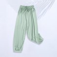 thumbnail image 2 of ZACPNCV Boys Girls Long Bloomers Soft Cotton Summer Pants Kids Solid Elastic Waist Harem Pants Basic Joggers Lounge Trousers Green 11-12 Years, 2 of 6