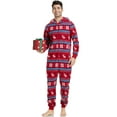 thumbnail image 3 of ANLIQI Couples Matching Christmas Pajamas Sets Hooded Fleece Zipper Plaid Pjs Set Union Suits Soft Warm Jumpsuit(Mens, SF, 2XL), 3 of 8