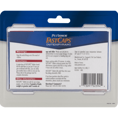 PetArmor FastCaps (Nitenpyram) Oral Flea Tablets for Medium and Large Dogs (Over 25 Pounds), 6 Tablets