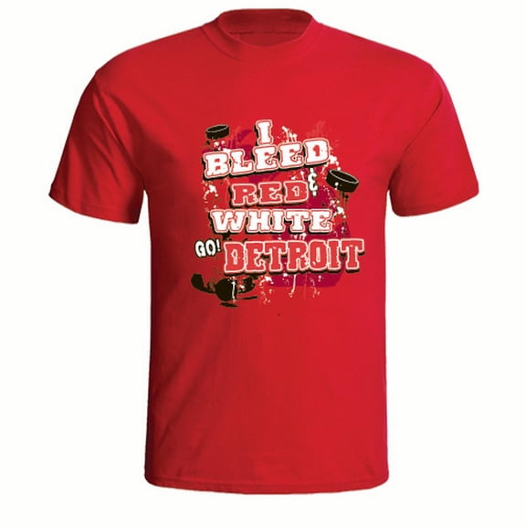 Detroit Hockey "I Bleed Red and White Go Detroit!" T-shirt