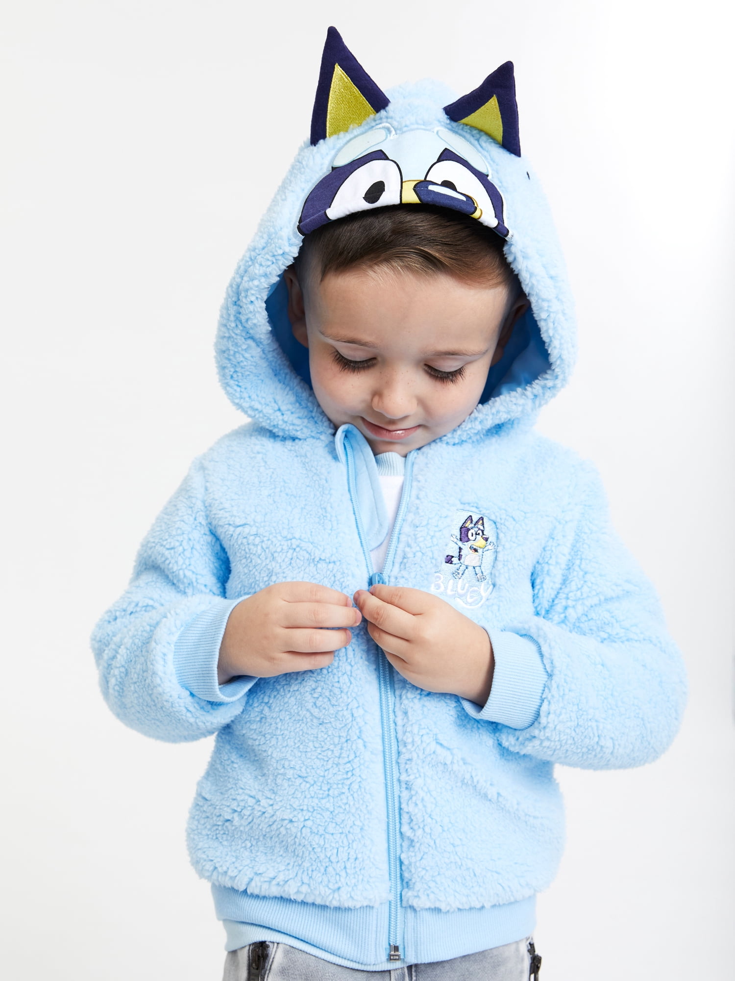 Bluey Toddler Cosplay Faux Sherpa Hoodie, Sizes 2T-5T