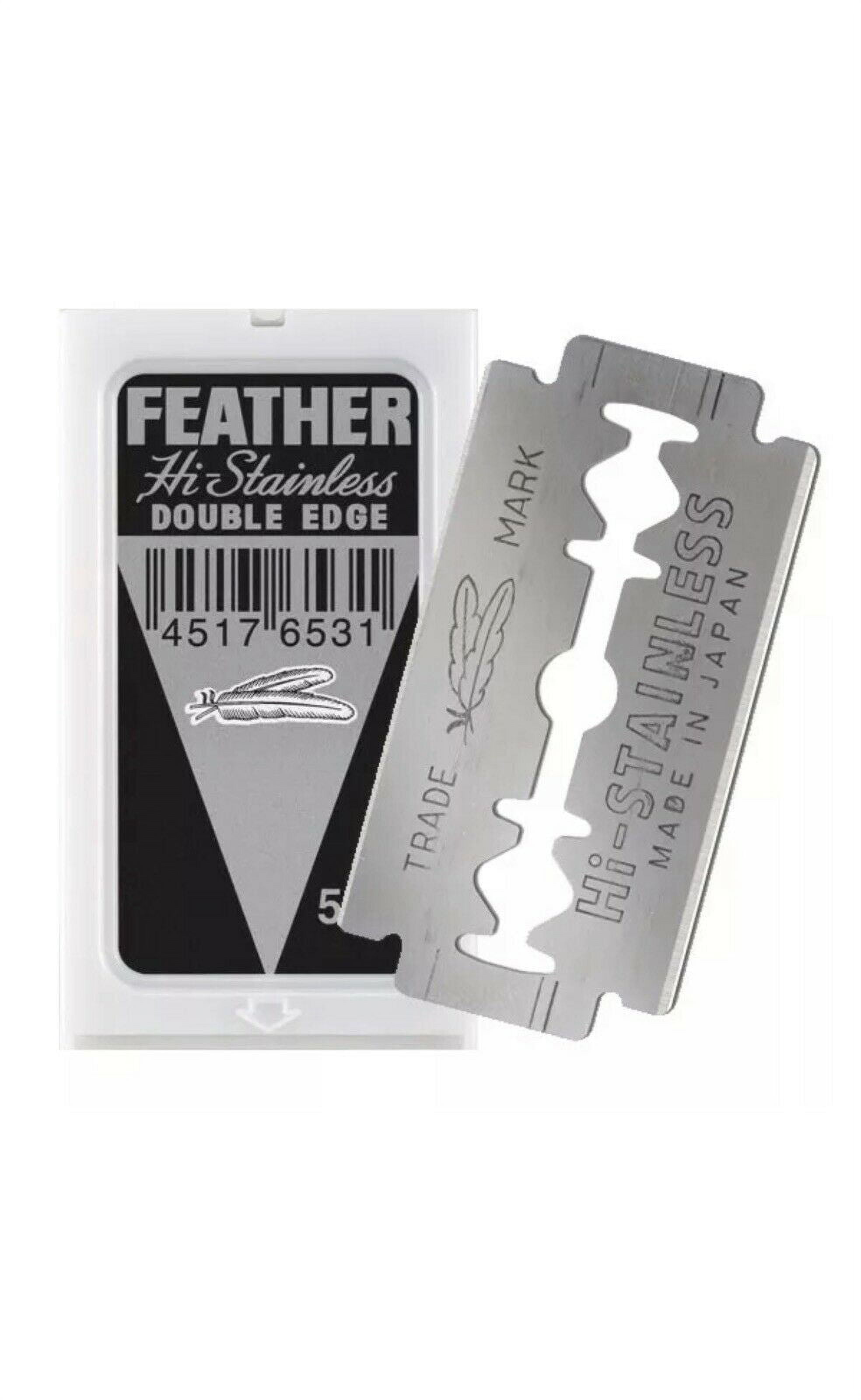 100 FEATHER Hi-Stainless Platinum Double Edge Safety Razor Shaving Blades Japan