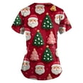 thumbnail image 4 of Garbnen Christmas Scrub Top Funny Xmas Printed V Neck Short Sleeve Fall Scrub Tops Nurse Uniforms with Pocket S-5XL, 4 of 5