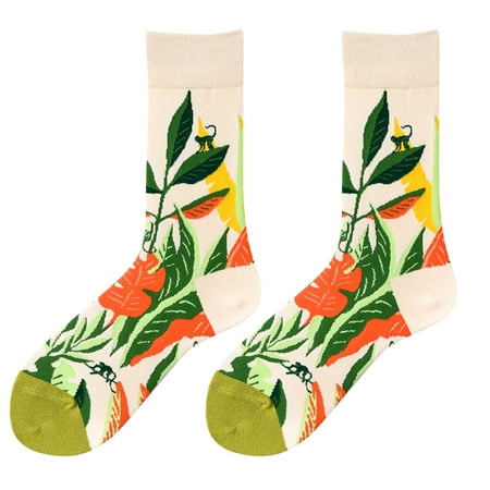 

Mens Socks Unisex Printing Towel Bottom Socks FashionLong Sock Comfortable Socks Wool Socks No Show Socks Womens Toe Socks Green