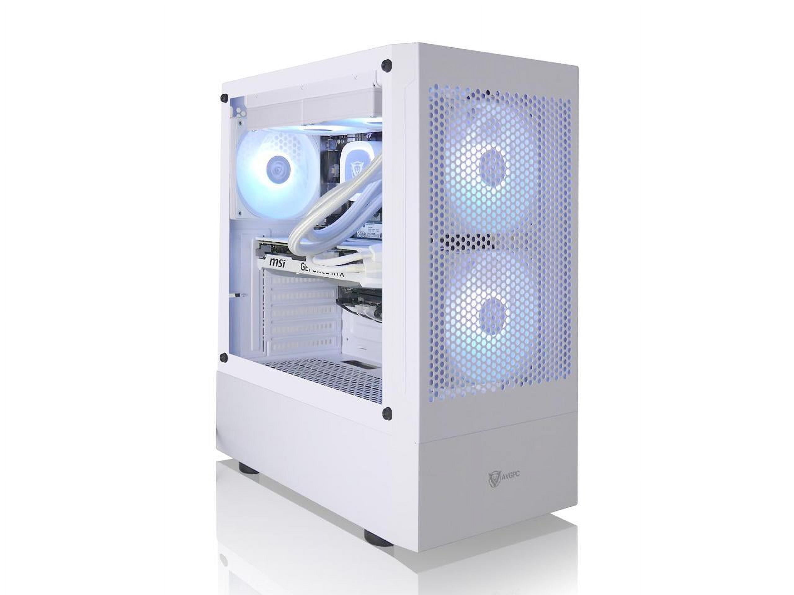 AVGPC Max Series Gaming PC - Intel Core i5-12600KF Unlocked, AMD RX 9060 XT GPU, 32GB RAM, 1TB M.2 NVMe SSD, 240mm Liquid CPU Cooler, ARGB Fans, Wifi/AC, MAX ATX Case, Windows 11 White