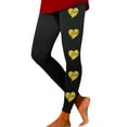thumbnail image 2 of HOWPAY Valentines Women's Leggings Romantic Heart Graphic High Waisted Stretchy Slim Fit Yoga Pants Sports Running Tummy Control Tights Baggy Sweat Pants Yellow S, 2 of 5