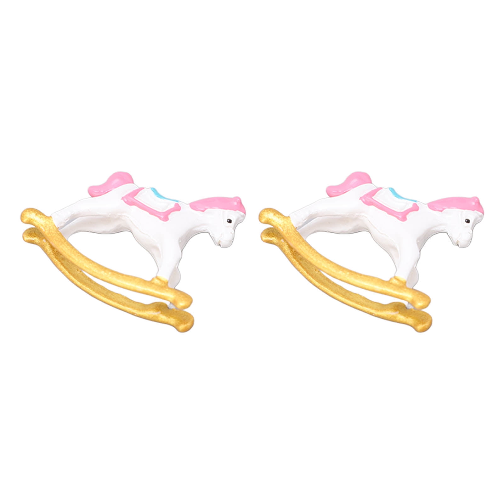 Rocking Horse Model, 1:12 Great Decoration 2Pcs Miniature Rocking Horse  For Toy Home