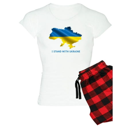 

CafePress - I Stand With Ukraine Flag Ukrainian Pride Pajamas - Women s Light Pajamas