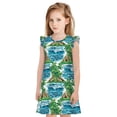 thumbnail image 1 of Balery Hawaii Palms Camisón de princesa para niñas, pijama de algodón con mangas abullonadas, suave y bonito.-Small, 1 of 6