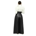 thumbnail image 6 of DHFJKG High Waist Wide Leg Pants For Women Fashion Trousers Metallic Glossy Night Out Comfortable Belted Stylish Trousers, 6 of 9