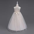 thumbnail image 7 of ATOGUTA Wedding Dresses for Girls Guest Beige Sleeveless Tulle Long Formal Wedding Pageant Party Fancy Princess Ball Gown Dresses 5T-15, 7 of 7