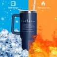 thumbnail image 4 of 40oz Father Tumbler with Handle and Straw, Dad Insulated Stainless Steel Cup, Travel Coffee Mug Water Bottle, Fathers Day Birthday Gifts for Men, 4 of 6