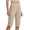 Khaki a2, variant on jobturf Summer Cropped Pants for Women Knee Length High Waisted Bermuda Shorts Athletic Workout Short Trousers with Pockets Size XXL