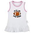 thumbnail image 1 of Football It's In My DNA Funny Dresses For Baby, Newborn Babies Skirts, Infant Princess Dress, 0-24M Kids Graphic Clothes (White Sleeveless Dresses, 0-6 Months), 1 of 4