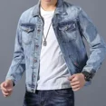 thumbnail image 2 of Chaquetas de mezclilla para hombre, abrigo de jeans de otoño para hombre, con botones, holgadas, de diseñador, lavadas a bordo, de Corea, al precio más bajo, talla grande, una pieza, LS, 2 of 4