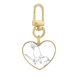 thumbnail image 1 of El budismo la religión budista mano patrón de Lotus Llavero de metal en forma de corazón dorado, 1 of 3