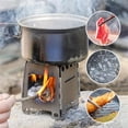thumbnail image 4 of Fiudx Kit de Parrilla Portátil, Estufa Compacta para Acampar, Cocina de Acero Inoxidable Duradera, Quemador de Leña Plegable y Ligero, Ideal para Cocinar Al Aire y Senderismo, Ideal para Viajeros y M, 4 of 7