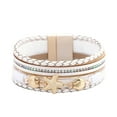 2PCS Bracelets Girl Leather Cuff Bracelet Set Multilayer Wrap Crystal