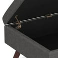 thumbnail image 3 of Owen 34 inch Wide Mid-Century Modern Coffee Table Storage Ottoman in Slate Grey Linen Look Fabric, 3 of 9