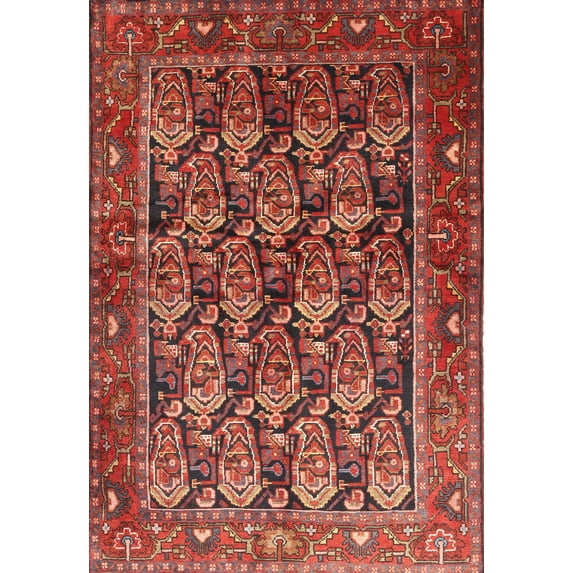 Ahgly Company Indoor Rectangle Traditional Rust Pink Persian Area Rugs, 2' x 5'
