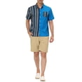 thumbnail image 2 of INSPIRE CHIC Men's Shirts Short Sleeve Summer Cotton Patchwork Button Down Shirts M Sky Blue, 2 of 6
