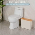 thumbnail image 4 of Toilet Paper Basket, Toilet Paper Storage with Lid, Toilet Paper Organizer for Bathroom, Free Standing Toilet Paper Holder with Storage, Beige, 4 of 8