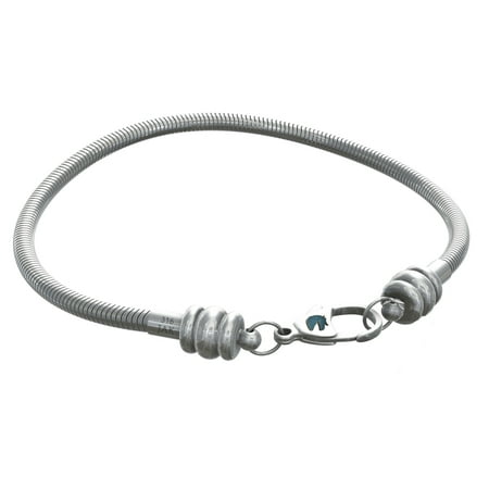 Safety Chain Pandora Bracelet Charm Bracelet Anklet For Women and Men, Stainless Steel Snake Chain, Fits Pandora Charms, Lobster Claw Clasp, 8 Inch ()